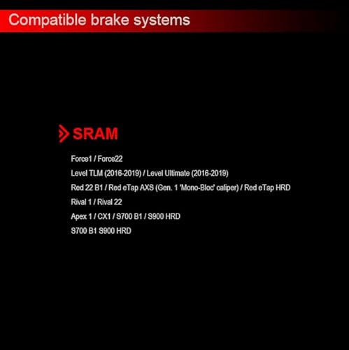 Bike Brake Pads for SRAM Rival 22,Force 22,Red 22,S-700 (Semi-Metallic/2 Pairs)