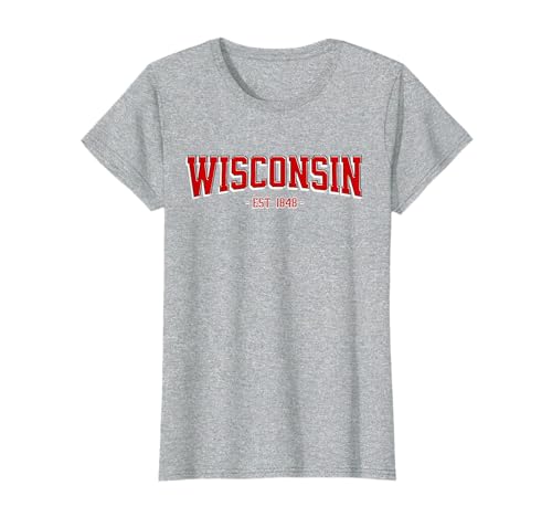 Classic Wisconsin Print Retro Varsity Vintage Wisconsin T-Shirt