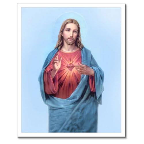 Jésus Christ poster cadre noir décoration murale salon chambre tableau religieux 40x50