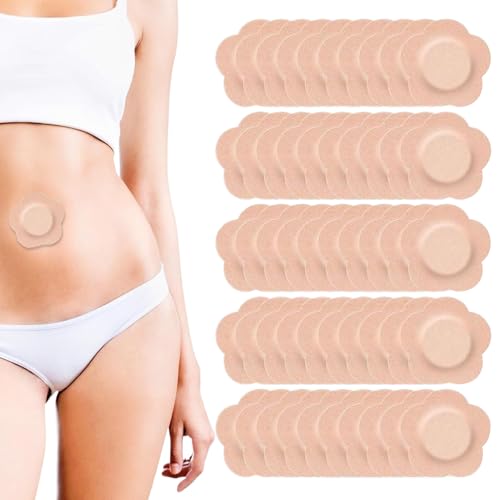 Raypontia Belly Button Patch,50 Unidades Adhesivos Hipoalergénicos para Abdomen - Parches Orgánicos Abdominales para Mujeres Adultas,Uso Diario Nocturno Viaje Regalo Mujer