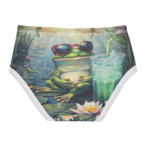 Funny Frog Drinking Lotuc Toddler Girls's Underwear 2T 202b89772