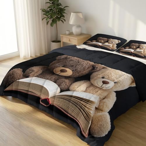 Couette 140 x 200 cm ours en doudou réversible et lavable - 2