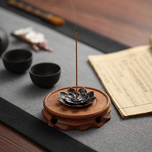 2 Packs Brass Lotus Flower Incense Sticks Holder With Brush, Cone Incense Burner #TOP5
