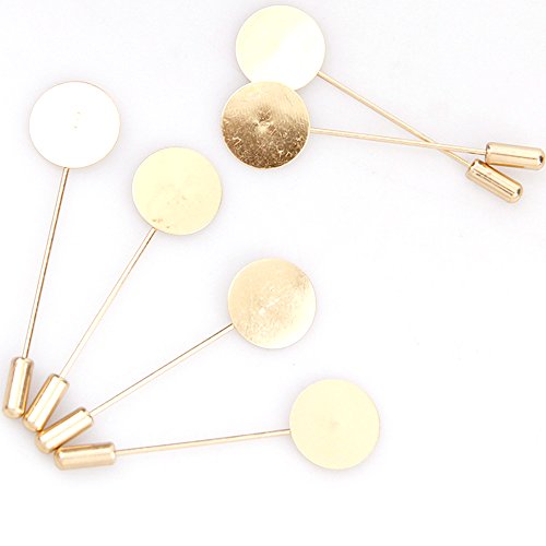 40 Pcs Silver Gold Tone Round Tray Lapel Stick Brooch Pin Needle Suit Tie Hat Scarf Badge Diy Costume Jewelry Accessories #TOP4