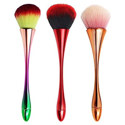 3 Pieces Makeup Brush Foundation Brush Premium Synthetic Bristles Handle Sets Kabuki Flat Top Brush Foundation Makeup Brushs for Applying Foundation Cream Blush Contouring Concealer Cover