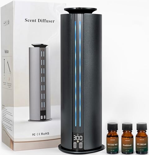 Aromadd 1800 Sq Ft Waterless Diffuser, 100ml Hotel Collection Diffuser Scent Air Machine for Home Cold Air Essential Oil Diffuser for Large Room Office Quiet (Titanium Gray)