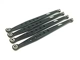 Treal Aluminum Lower Suspension Link Rod Linkage Arm for 1/10 Axial Wraith Black -4pcs Set
