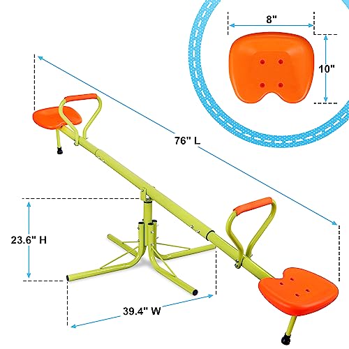 image for JupiterForce Seesaw for Kids, Teeter Totter with 360 Degree Rotating, 