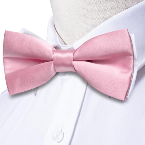 Image of Dubulle Mens Paisley Striped Bowtie Set Pre-tied Bowtie for Men and Pocket Square Set Wedding Business