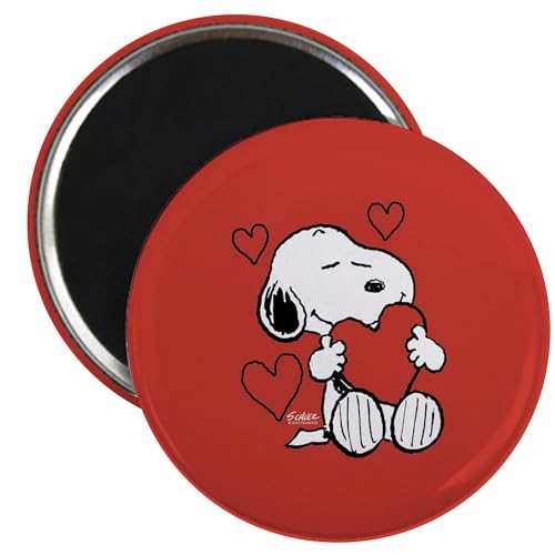 Imán redondo para refrigerador Snoopy Peanuts 2.25 pulg miniatura 1