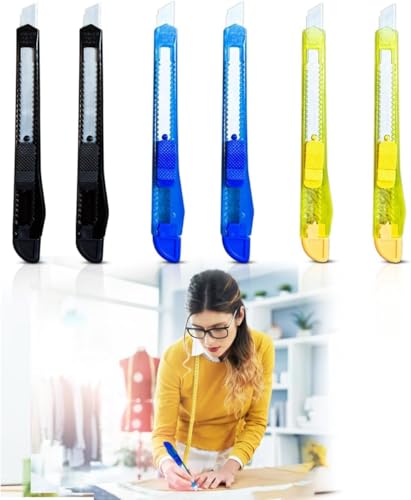 Utility Knives 6-Pack, Multi-Colour Snap-Off Blade