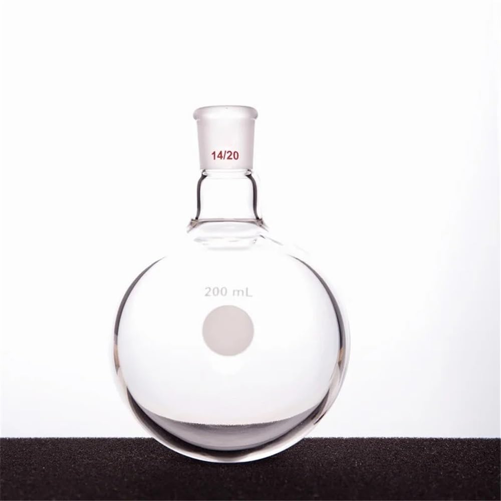 Attrezzature e forniture di laboratorio Bottiglia a sfera con collo singolo e fondo tondo, giunto 14/20, capacità 5 ml-500 ml, pallone in vetro borosilicato F301