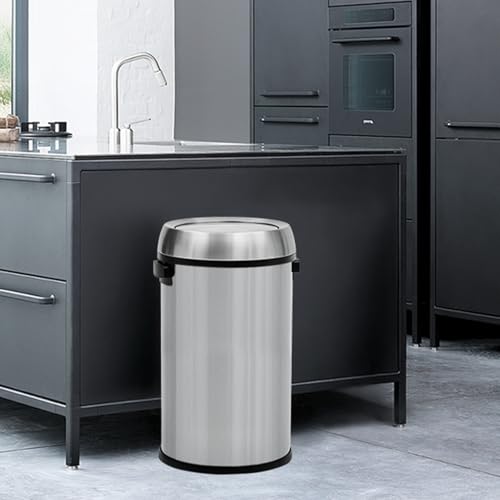 Image of Garvee 17 gal Trash Can, Fingerprint-Proof Stainless Steel Swing Top Garbage Can, Heavy Duty Commercial Round Trash Bin with Swing Lid for Restaurant, Home, Office, Silver