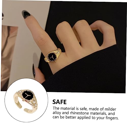 Holibanna 2 Stuks Horlogeband vintage horlogering heren minimalistisch horloge ringen heren horloges dame horloge kijk voor meisjes eenvoudig accessoires Combo plaat diamanten ring Mevrouw - Afbeelding 6
