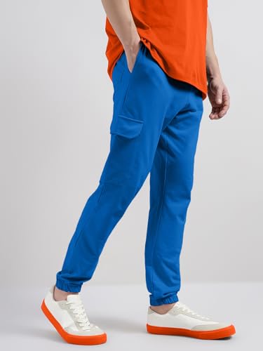 Image of Veirdo 100% Pure Cotton Regular Fit Mid Rise Trackpants with Side Pocket for Men & Boys