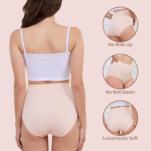 Image of Womens Underwear Pack,C Section High Waisted Tummy Control Moisture-Wicking Brief Underwear,plus size Panties 6Packs