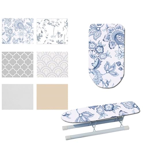 Funda De Planchar De 52 X 11cm, Funda para Tabla De Planchar De Algodón Grueso Y Almohadilla, Funda Tabla De Planchar De Mesa para Tabla De Planchar De Manga(Azul)