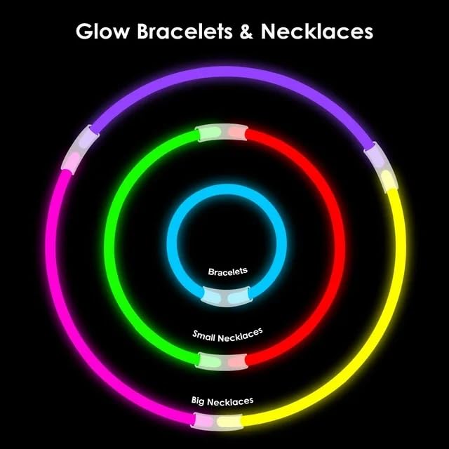 Image of SAJANI Glow Stick Tubes, Glow Sticks Party Favors for Kids & Adults, Glowsticks with Connectors, Glowsticks Party Packs 7 Colors & Connectors for Glow Necklace, Flower Balls (5Pcs Glow StickTube)