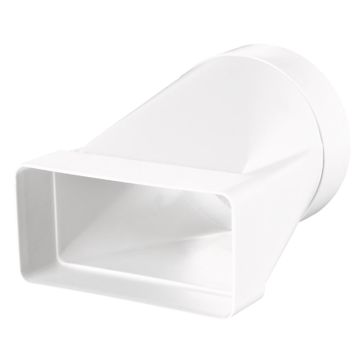 Flat Duct Air Pipes Ventilation System Heating Cooling PVC Ventilation Element Round Square Duct Arch Vertical Horizontal Flat Round T-Piece Wall Plate White (Transition Round to Rectangular, 220 x 90