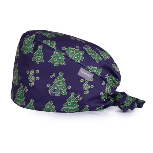 Image of Kousenpu Scrub Caps for Women, Adjustable Women's Surgical Cap with Buttons, Breathable Cute Design for Nurses and Doctors