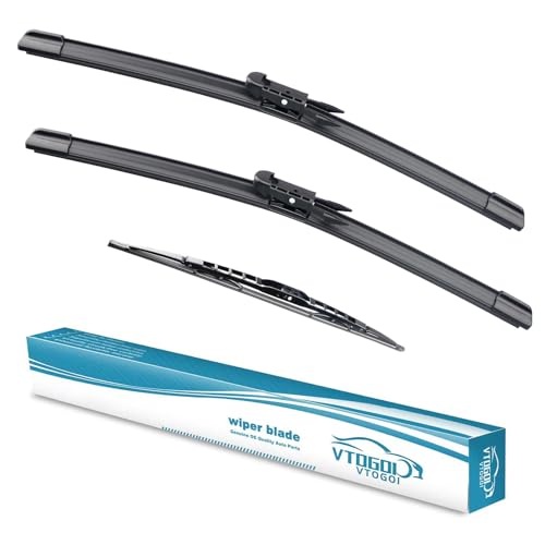 VTOGOI Wiper Blades With Rear Wiper Blades Set For Q7 2006-2015 Automotive Replacement Windshield Wiper Blades, That Meet OEM Quality Easy DIY Install 26"+26"+14"(Set of 3)