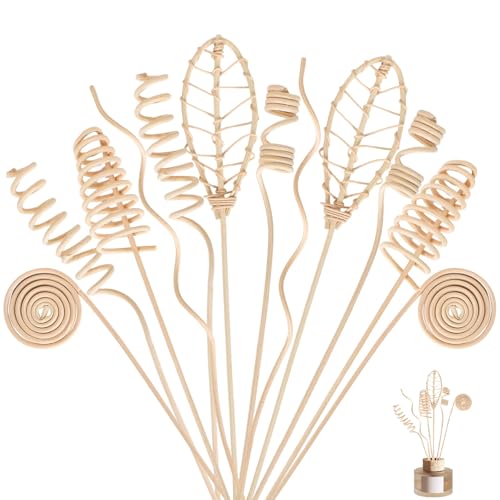 Lot de 12 Bâtons Diffuseurs en Bois de Rotin, Diffuseur De Parfum en Rotin Recharge De Fleurs De...