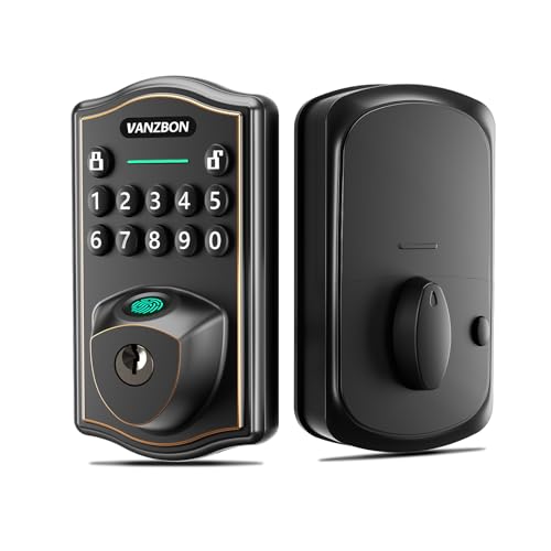 Image of Smart Deadbolt Door Lock with Keypad, Fingerprint Keyless Entry Door Lock, Electronic Keypad Deadbolt for Front Door, Biometric, Anti-Peeping Password, Auto Lock, Easy Installation