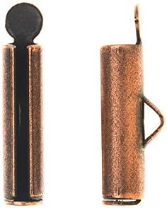 Nunn Design Ribbon Cord Ends, Barrel 17mm, 2 Pieces, Antiqued Copper
