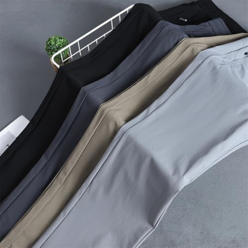 Kelsiop Men's Business Casual Pants Ice Silk Summer Work Trousers3
