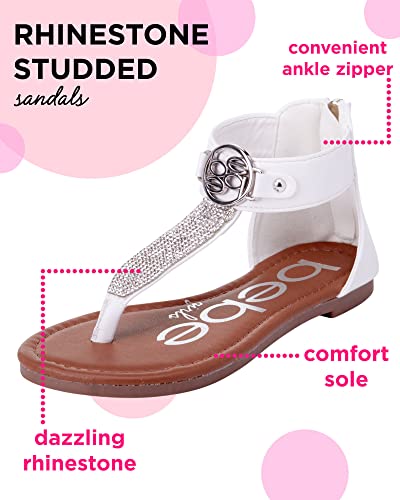 bebe Girls' Sandals - Rhinestone Thong Dress Sandals, Open Toe Easter Summer Shoes for Little and Big Girls2