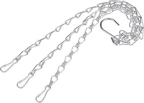 MINGJIANG Paquete de 6 cadenas colgantes de 38 cm con clip y ganchos, linternas y adornos (6 unidades, plateado) Cover