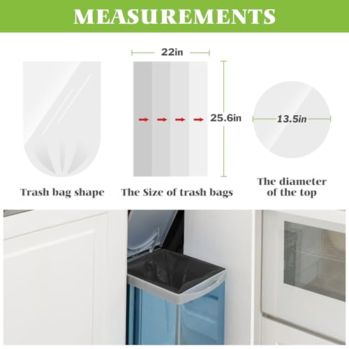 Image of 8 Gallon 70 Counts Unscented Medium Trash Bags,Fit 7,8,9,10 Gal Garbage Bags by Teivio, 30 Liter Bathroom Can Bin Liners,Plastic Bags for Home Office Kitchen, Black