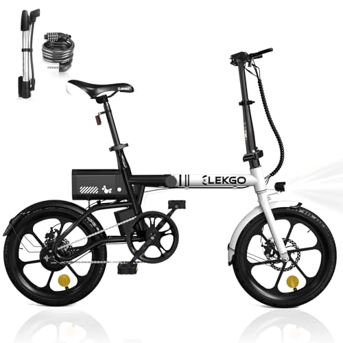 ELEKGO EG35 Bicicletta Elettrica Pieghevole, 16 pollici bici elettrica, Motore da 250W, Display LED,...