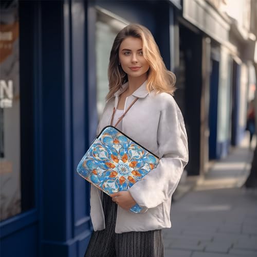 Funda para portátil Mandala Boho Floral azul de 13-14 pulgadas miniatura 7