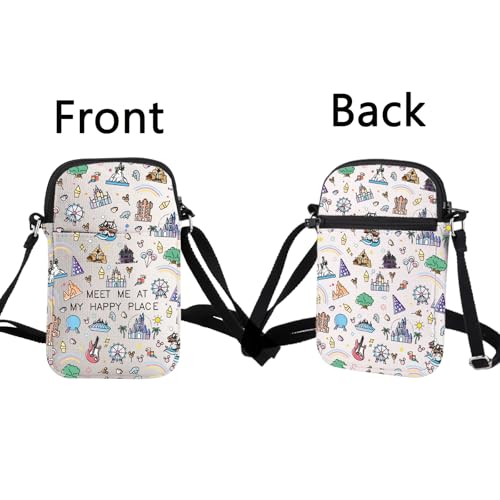 BLUPARK Princess Merchandise Amusement Park Gift Amusement Park Merch Princess Castle Crossbody Bag Recreation Facility Gift (CB, Happy Place Mini)3