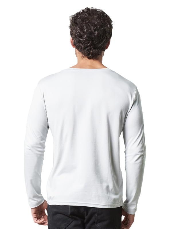 Image of LAZYCHUNKS Regular Fit Solid Super Combed Cotton Rich Henley Neck Full Sleeve Men's T-Shirt