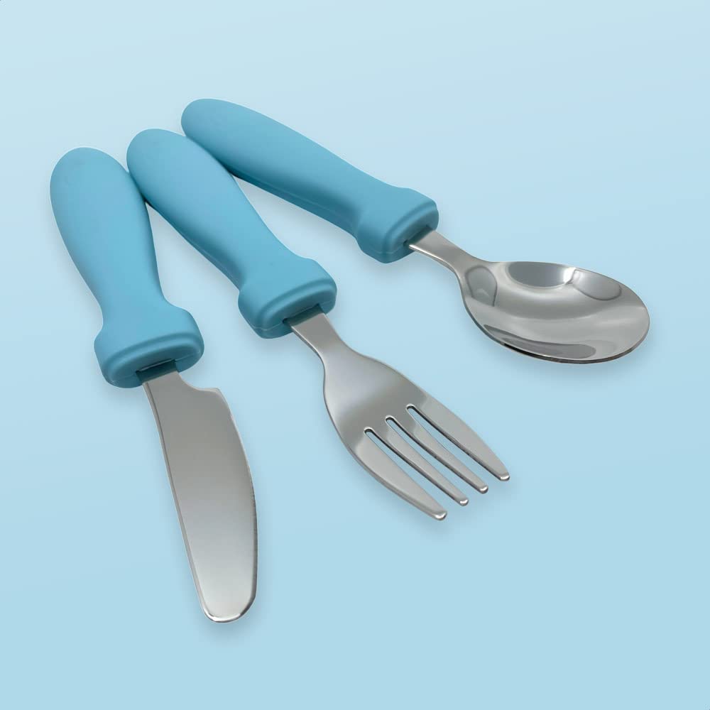 Couverts enfant en silicone 3 pièces - Jaune