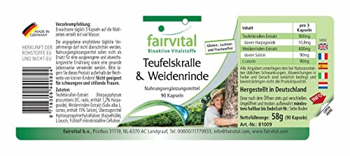 Teufelskralle Fairvital und Weidenrinde Kapseln – Hochdosiert