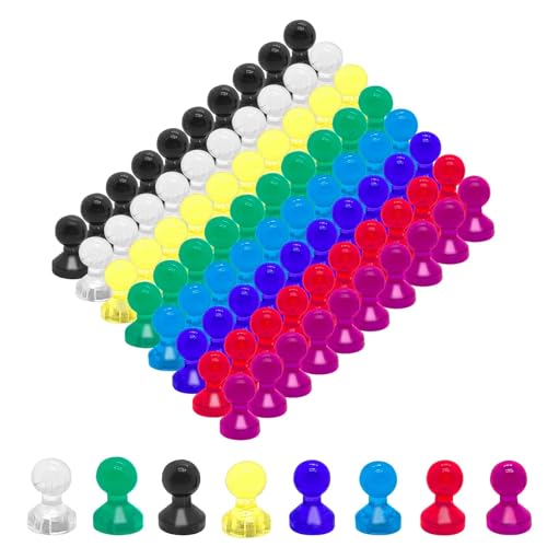 Skythrive 80pcs Aimants Puissants 11 x 17 mm - Aimants Frigo Petit pour Tableaux Blancs Réfrigérateur Photos (8 Couleurs)