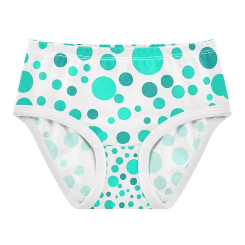 Dots Teal Turquoise White Toddler Girl Undies, Girls' Underwear, 2T–8 Years