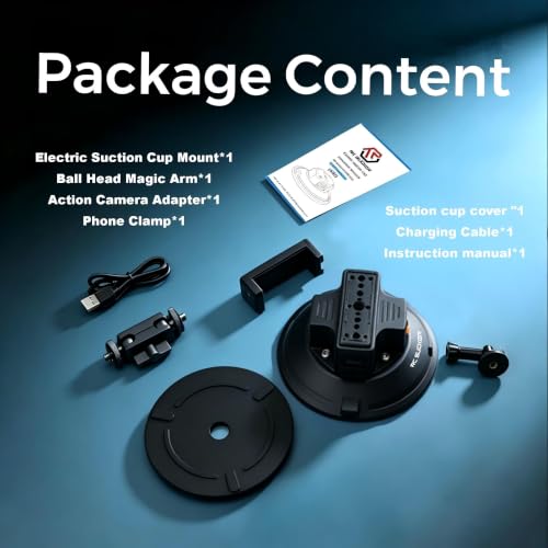 RC SUCKER 4.5" Electric Suction Cup Camera Mount with Ball Head Magic Arm - image 6