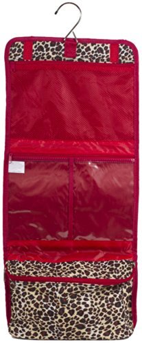 World Traveler Hanging Toiletry Bag, Leopard Print (Red)