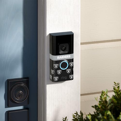 Image of All-New Limited Edition, Official NFL Faceplate for Ring Doorbells - Video Doorbell 3, Video Doorbell 3 Plus, Video Doorbell 4, Battery Doorbell Plus, and Battery Doorbell Pro | Las Vegas Raiders
