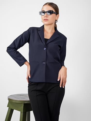 Image of modny Women's Formal Cotton Blazer | Single-Breasted, Button Closure, Long Sleeves Blazer for Girls | Professional Outfit for Office & Meetings