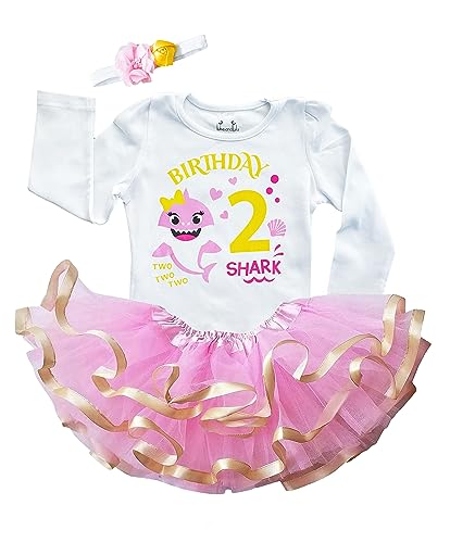 Luke and Lulu Birthday Outfit Girl Shark Design - 2nd Birthday Girl
