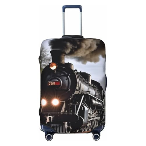 Travel Luggage Cover Suitcase Protector Elastic Washable Steam Train Suitcase Cover Anti-scratch Spandex Baggage Covers Fits 18-32 Inch Luggage