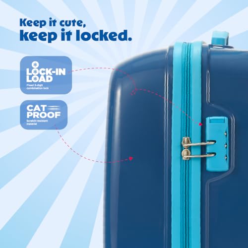 Image of American Tourister Smurfs 53 CM Small Suitcase with Combination Non TSA Lock & 4 Wheels Hard-Sided PC Cabin Luggage /Trolley Bag for Travel /Luggage Bag with Spinner Wheels for Travel- Navy Blue