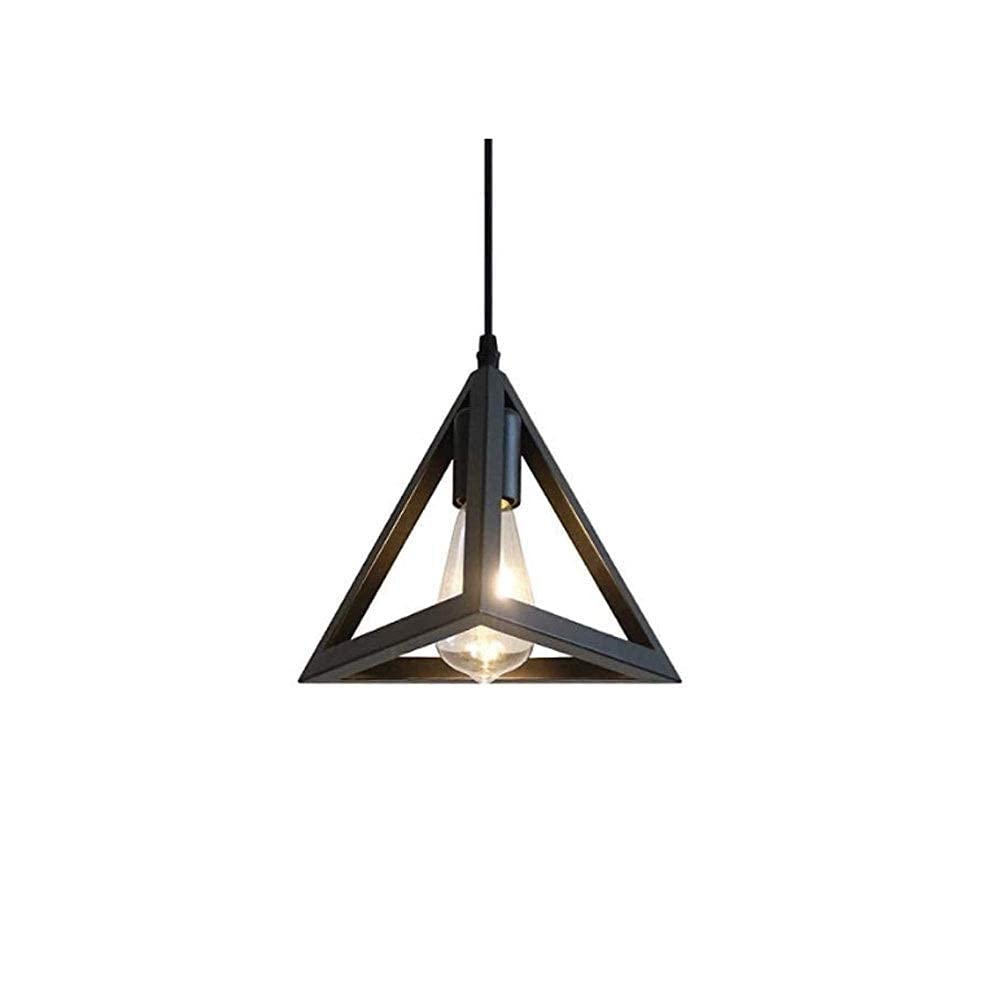 Lámpara colgante de diseño industrial en hierro forjado con acabado negro mate premium