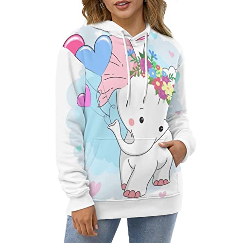 Sweats à capuche manche longue éléphant style original - 5