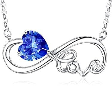 AMAZON - IEFUP Sapphire Necklace for Women, S925 Sterling Silver Birthstone Necklace Birthday Gifts for Women Mothers Day Gifts for Mom Gifts for Wife Gifts for Girlfriend Jewelry for Women